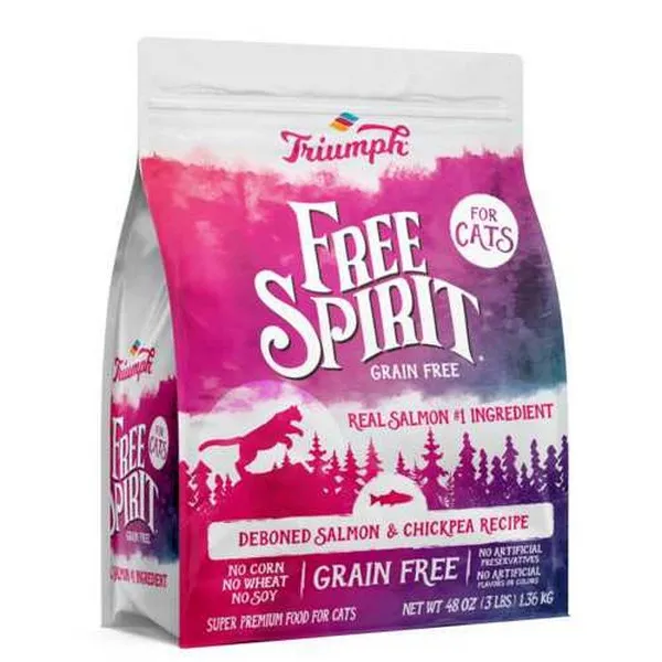3 Lb Triumph Grain Free Free Spirit Salmon & Chickpea Cat (6 Per Bale) - Health/First Aid
